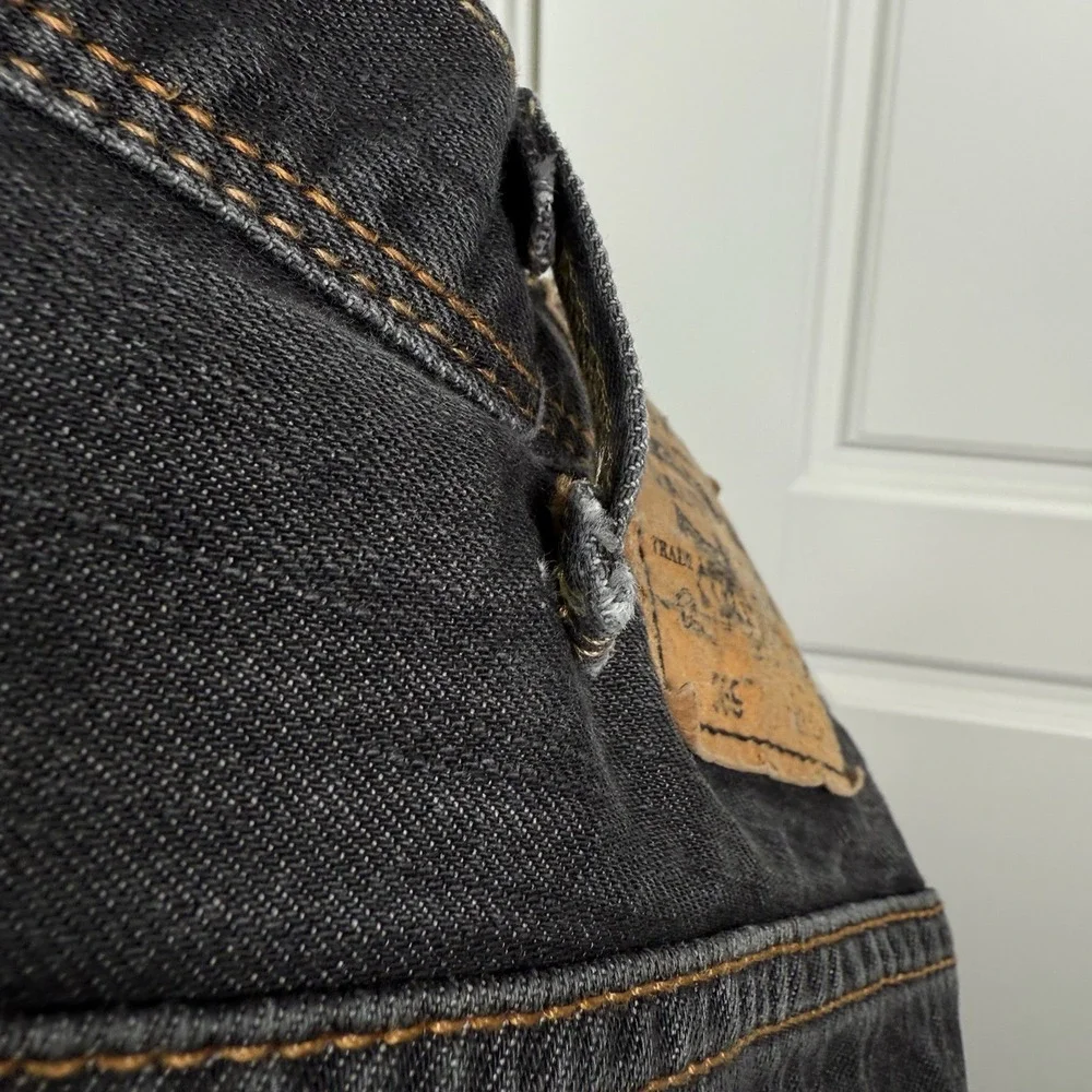 Levis 569 Baggy Jeans 38/32 (39/29.5) Black Washed Grunge Wide Y2K Flap Pocket
